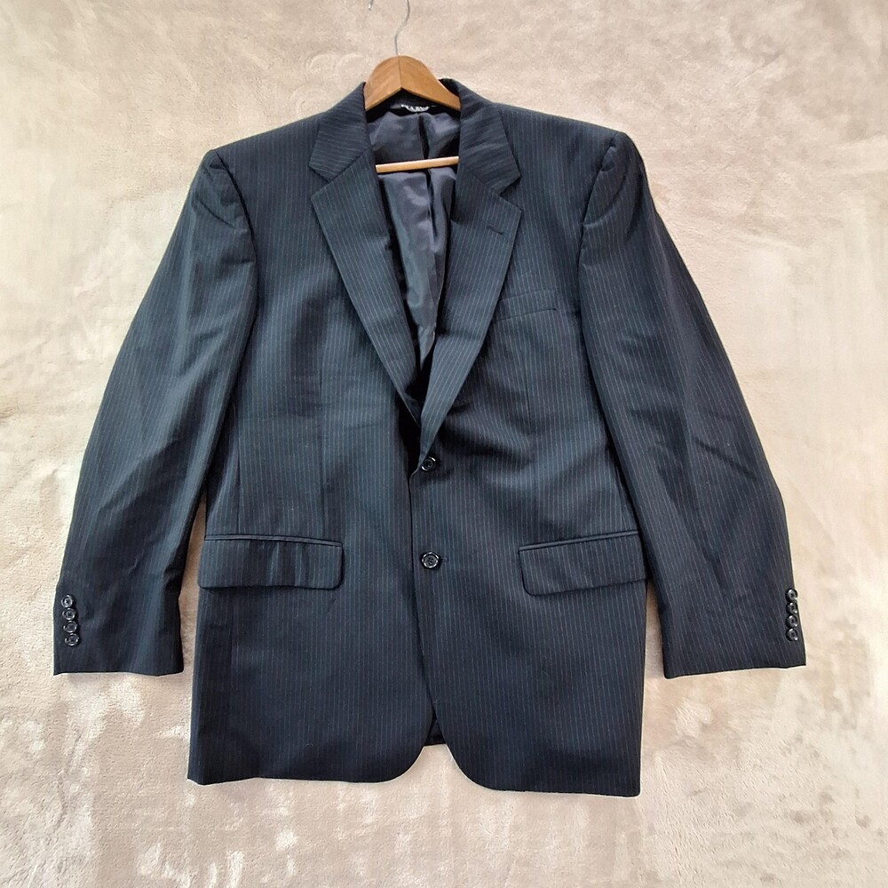 Jos A Bank Blazer Mens 43R Wool Two Button Suit Jacket Pinstripe Classic